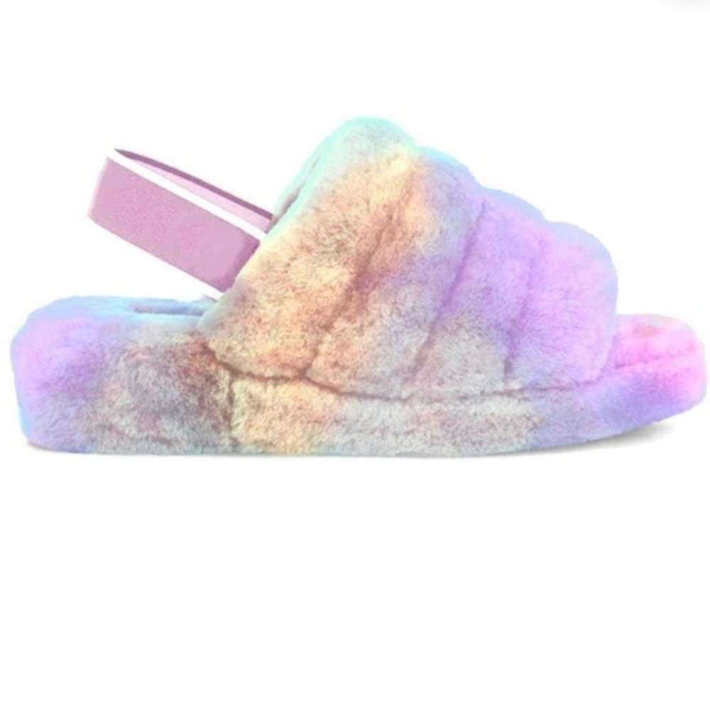 🦄 Unicorn Pastel Rainbow Fluffy Slippers